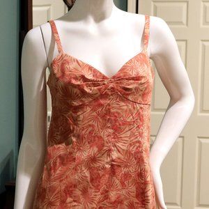 Animal print dress in gold and red